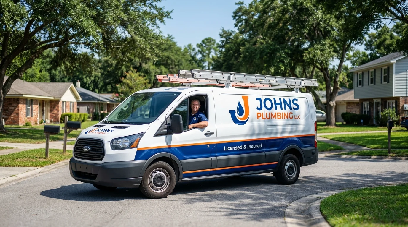 Johns Plumbing LLC service van in Stillwater, MN